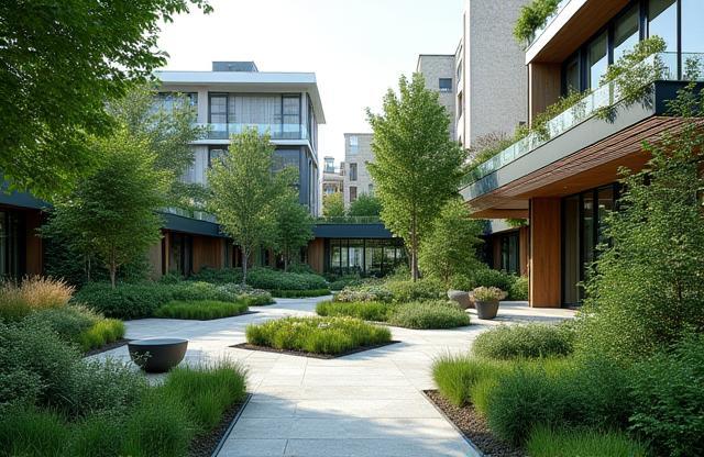 Jardin urbain contemporain à Lyon